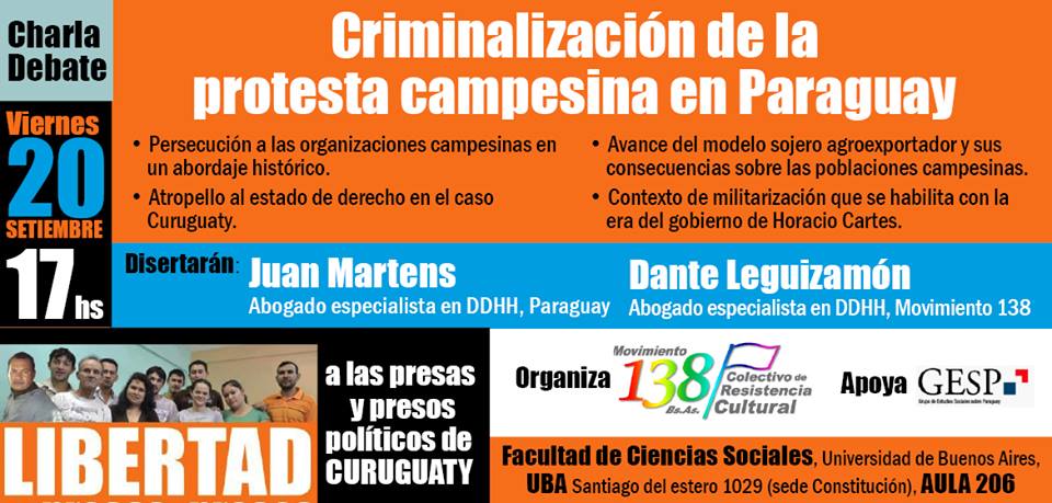 criminalización protesta campesina en Paraguay