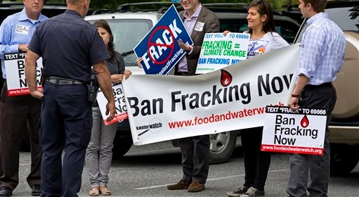 Anti-fracking activists in New York last week congregated where Gov. Andrew Cuomo voted in the gubernatorial primary.